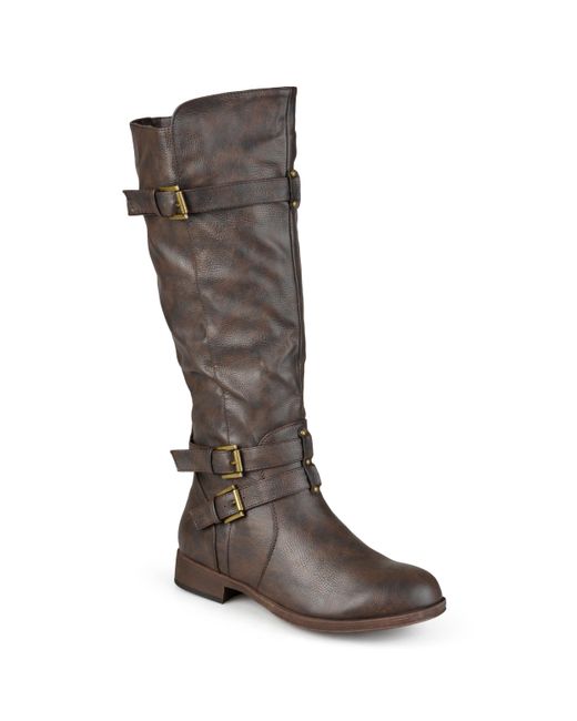 Journee Collection Brown Collection Wide Calf Bite Boot