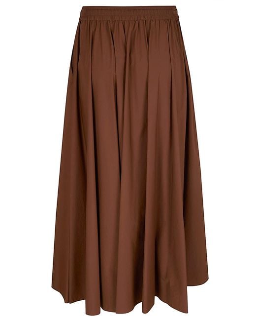 Herno Brown 20-Denier Drawstring Mini Skirt