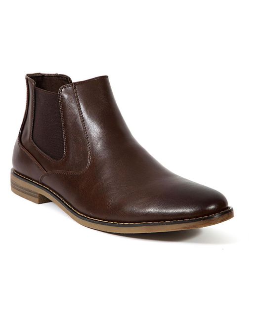 Deer Stags Brown Hal Faux Leather Chelsea Boots for men