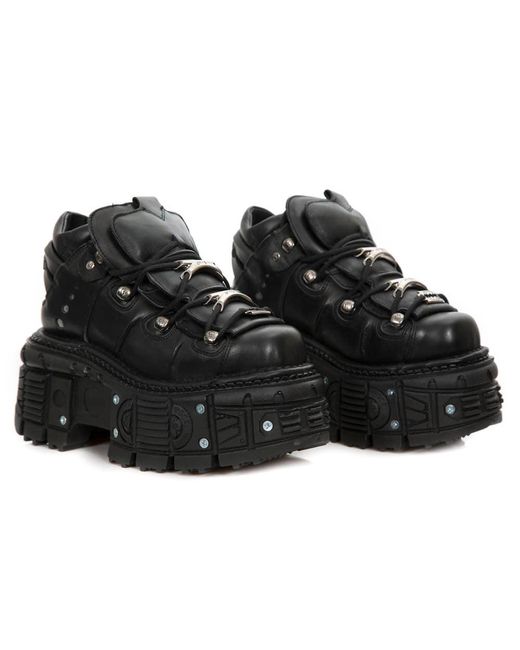 New Rock Black M-Tank106-C2 Leather Goth Platform for men