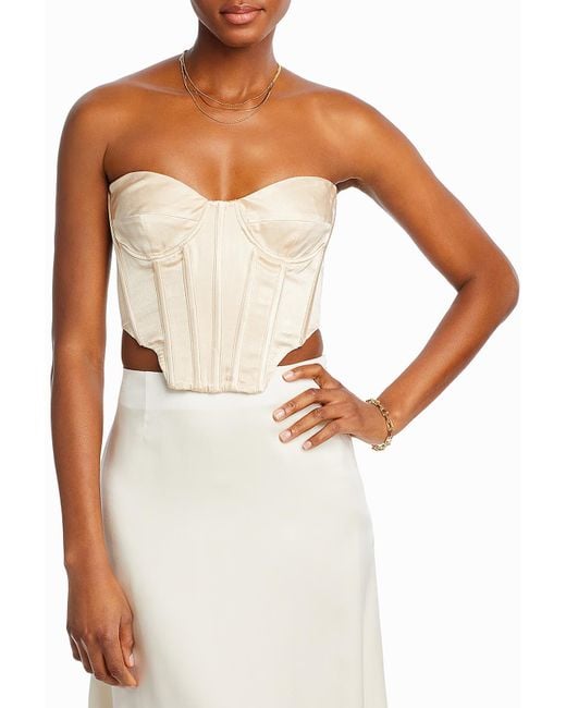 Bardot White Bustier Strapless Cropped