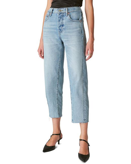 Lucky Brand Blue 90s Loose High-rise Raw Hem Cropped Jeans