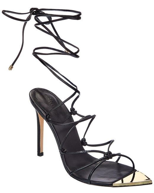 Schutz Hana Leather Sandal in Black - Save 19% | Lyst