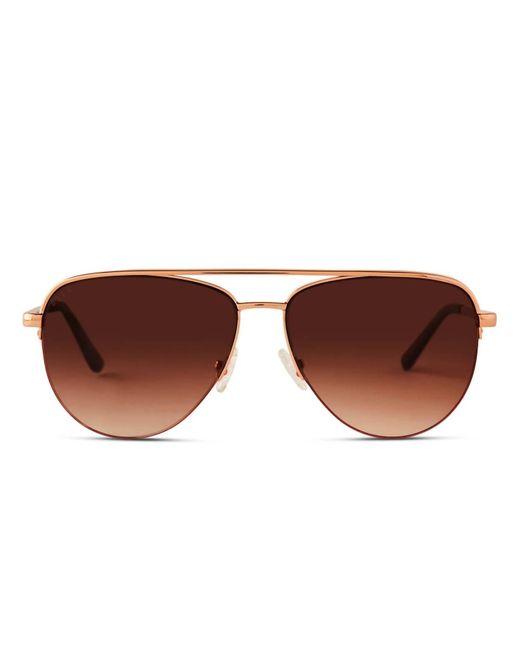 DIFF Brown Tate Aviator Sunglasses
