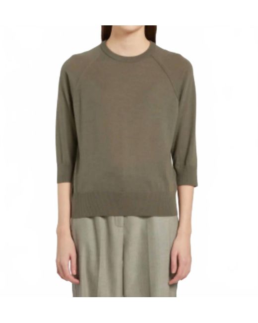 Marella Green Three Quarter Wool Sweater