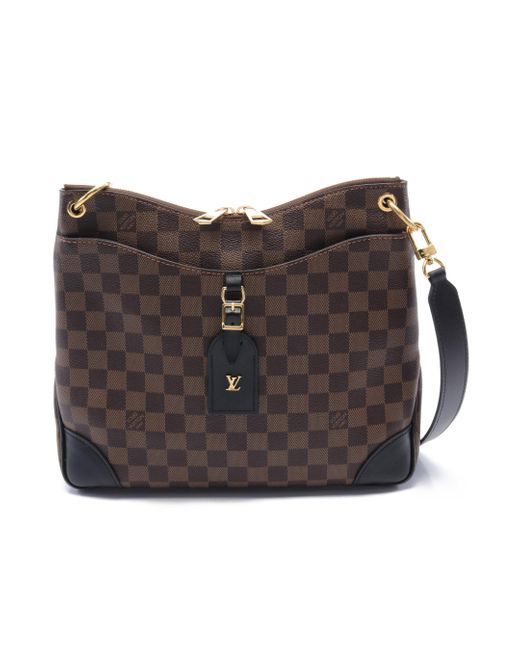 Louis Vuitton Gray Odeon Nm Mm Damier Ebene Shoulder Bag Pvc Leather