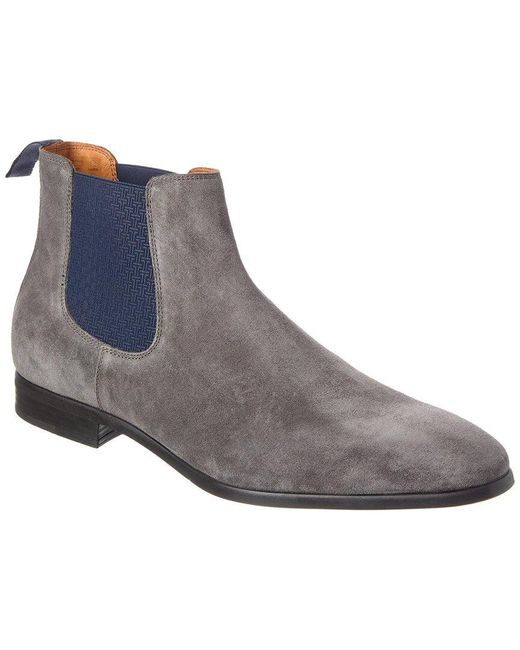 Ted Baker Gray Roplet Elasticated Suede Chelsea Boot for men