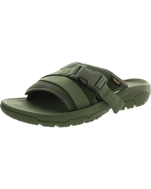 Teva Green Buckle Slide Sandals