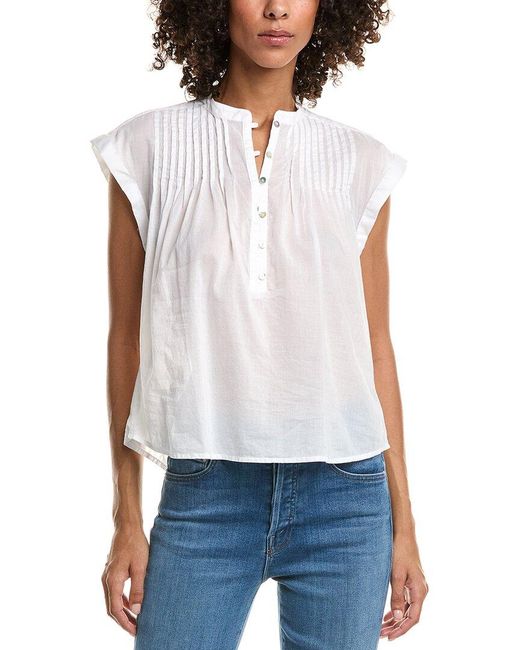 Bella Dahl White Pintuck Top