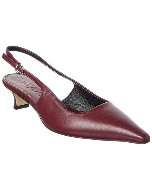 Aeyde Brown Catrina Slingback Leather Pump