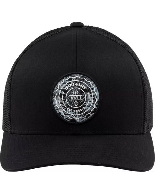 Travis Mathew Black Patch Floral Cap for men
