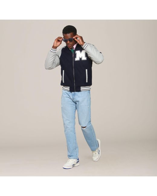 Members Only Blue Varsity Jacket for men