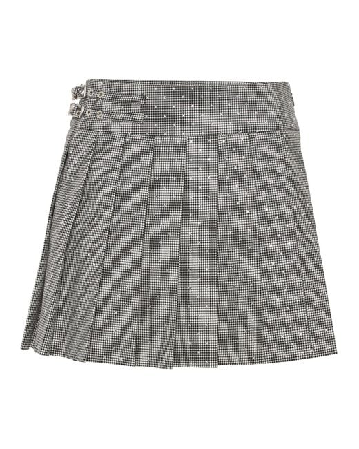 Philipp Plein Gray Mini Skirt Pied De Poule
