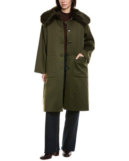 Cynthia Rowley Green Satin Coat