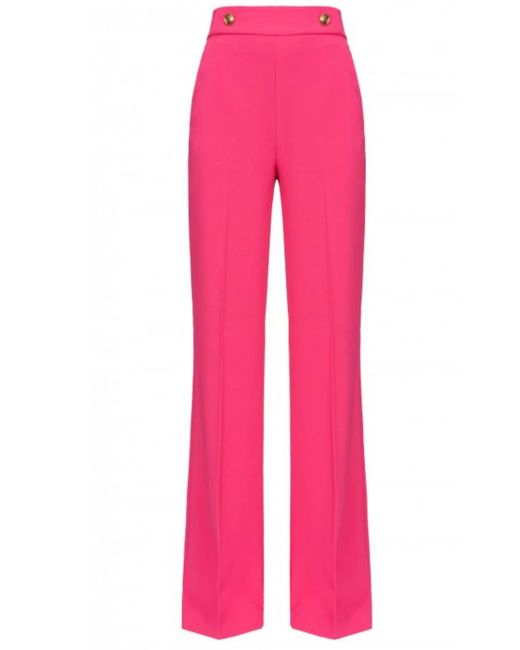 Pinko Sbozzare 10 Pantalone Crepe In Magenta in Pink | Lyst