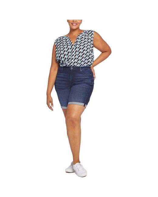 NYDJ Blue Plus Ella Cuffed Denim Denim Shorts