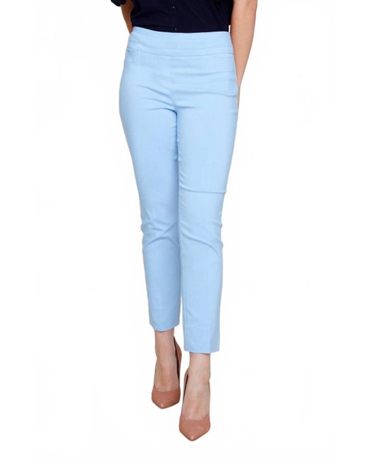 Renuar Women's Blue Cigarette Style Woven Ankle Pants