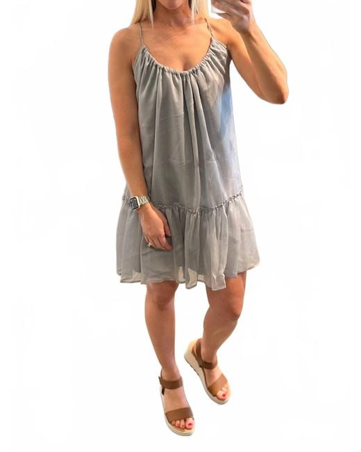 Wishlist Gray Chiffon Racerback Mini Dress