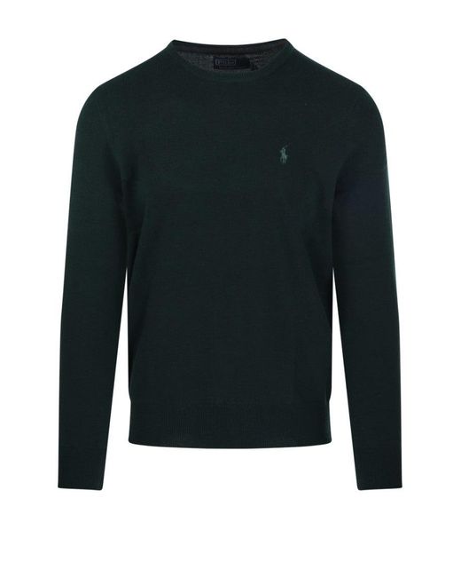 Polo Ralph Lauren Blue Deep Round Neck Sweater for men