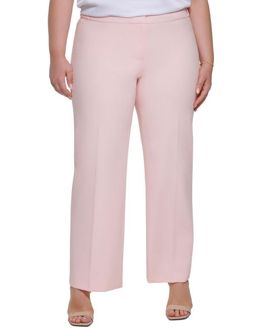 Calvin Klein Plus Heathered Stretch Wide Pants in Pink | Lyst