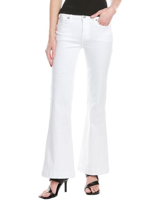 7 For All Mankind White Dojo Tailorless Flare Jean