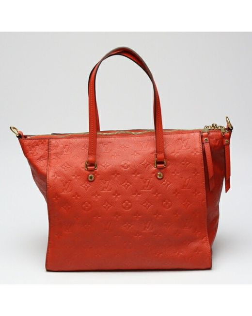 Louis Vuitton Red Lumineuse Canvas Tote Bag (pre-owned)