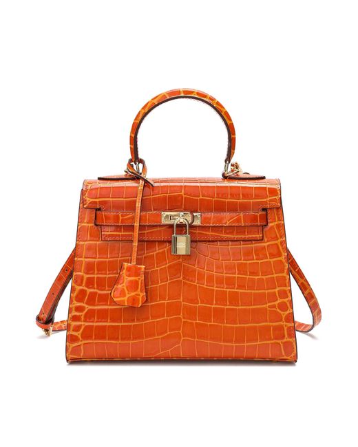Tiffany & Fred Snake Embossed Leather Satchel