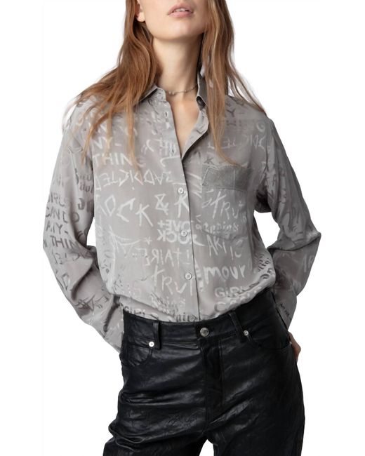Zadig & Voltaire Gray Morning Jac Manifest Shirt