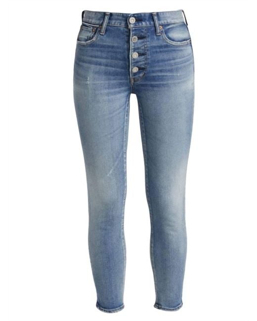 Moussy Blue Axos Skinny Button Fly Jean
