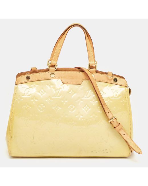 Louis Vuitton Yellow Jaune Passion Monogram Vernis Brea Mm Bag