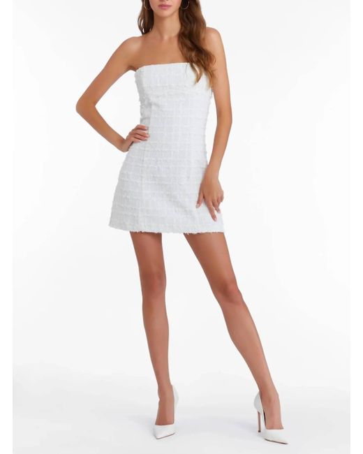 Amanda Uprichard White Tweed Kelsey Dress