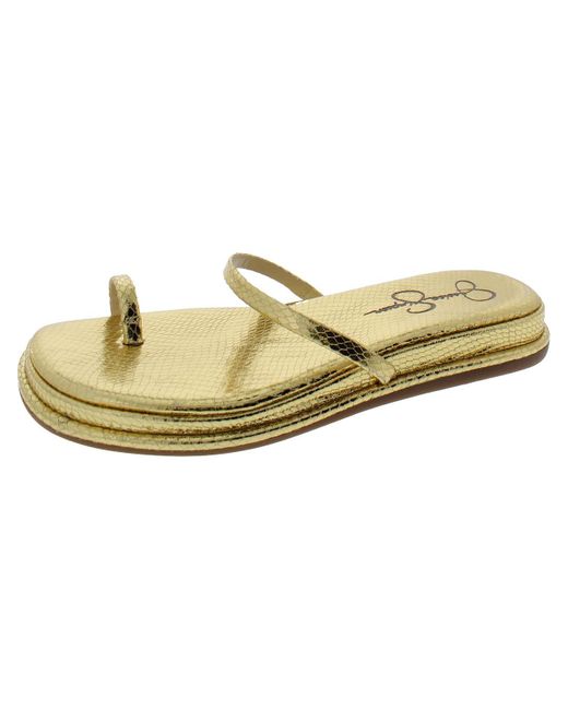 Jessica Simpson Metallic Malha Slip On Wedges Slide Sandals