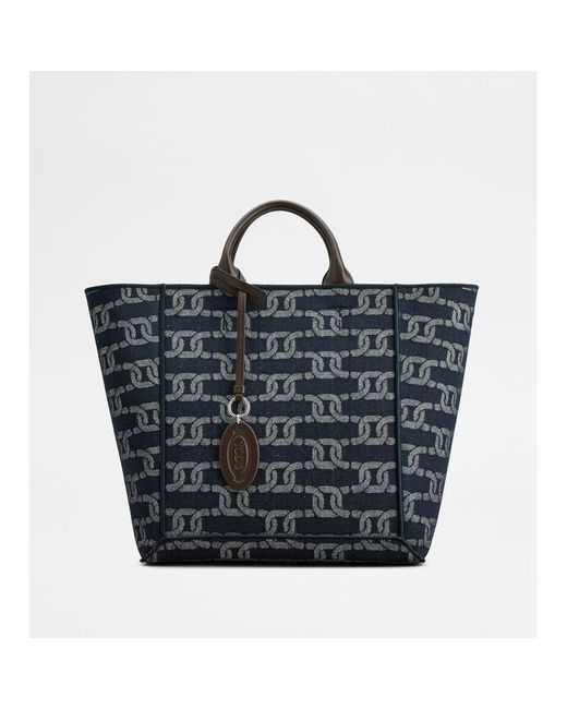 Tod's Blue Double Up Shopping Bag