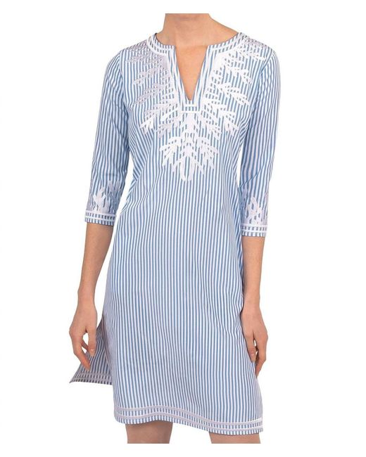 Gretchen Scott Blue Reef Pinestrip Dress