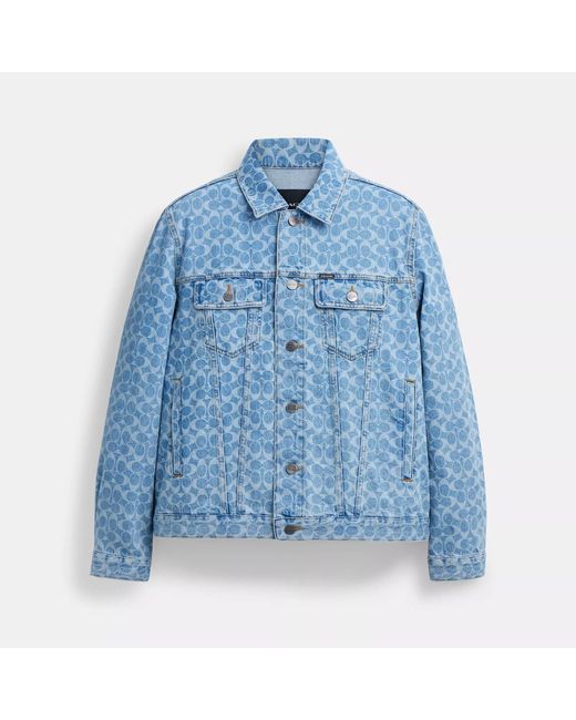 COACH Blue Signature Denim Jacket for men