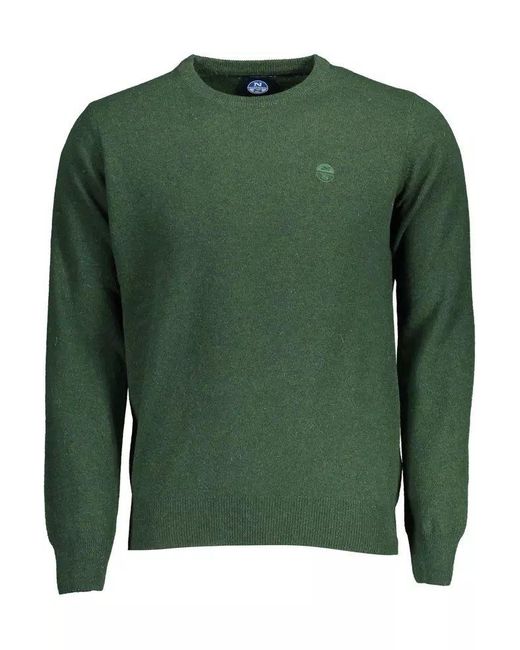 North Sails Green Wool Blend Embroide Sweater for men