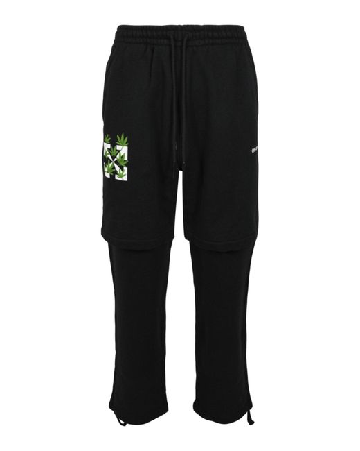 Off-White c/o Virgil Abloh Black Weed Arrows Double Sweatpants for men