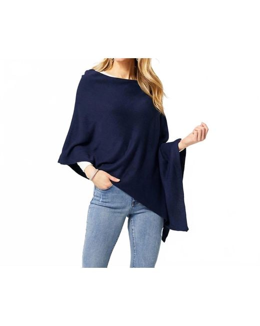 Coco + Carmen Blue Lightweight Poncho