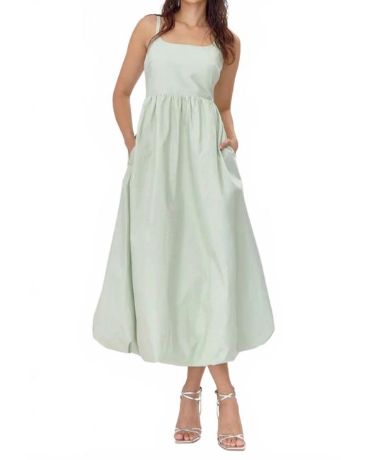 Greylin Celina Balloon Hem Midi Dress in Green | Lyst