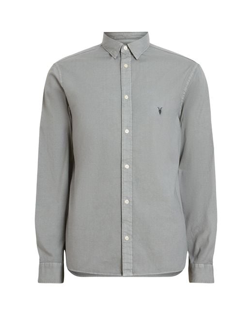 AllSaints Gray Hawthorne Ls Shirt for men