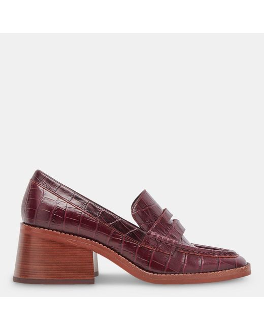 Dolce Vita Purple Talie Loafers Cabernet Embossed Leather