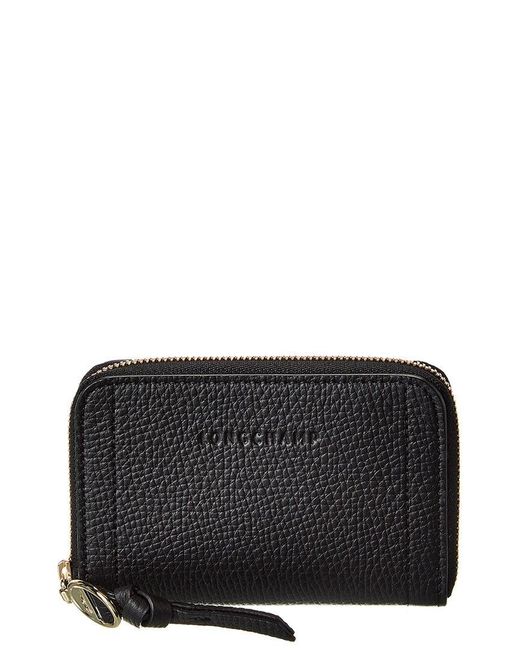 Longchamp Black Mailbox Leather Wallet