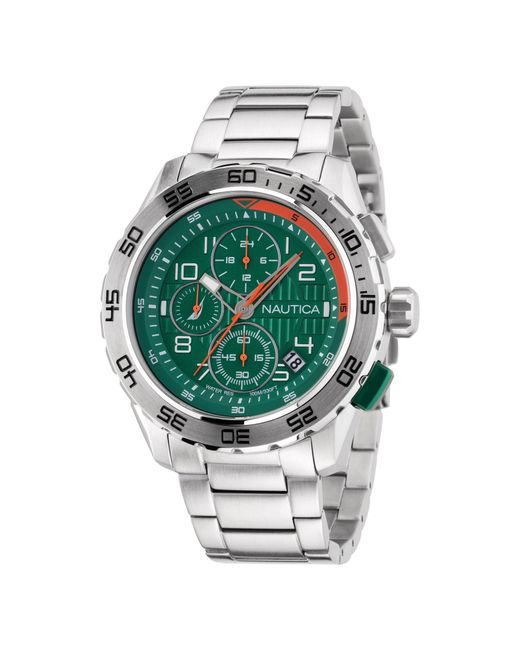 Nautica Green Nst 101 Recycled Stainless Steel Chronograph Watch for men