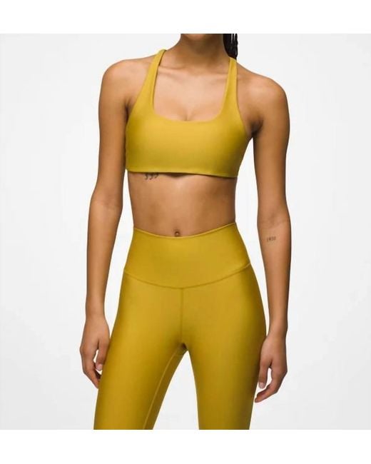 Prana Yellow Sculpt Deep Breath Sports Bra