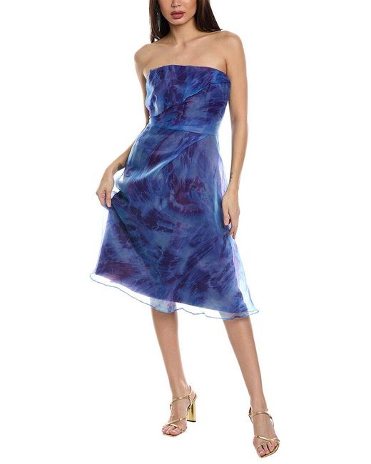Rene Ruiz Blue Organza Cocktail Dress