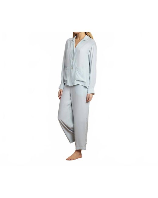 The Sleep Code Gray Washable Silk Long Pj Set