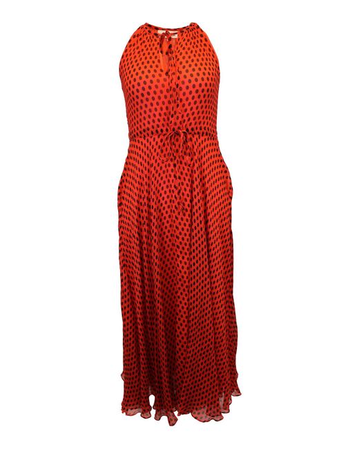 Diane von Furstenberg Polka-dot Maxi Dress In Red Silk