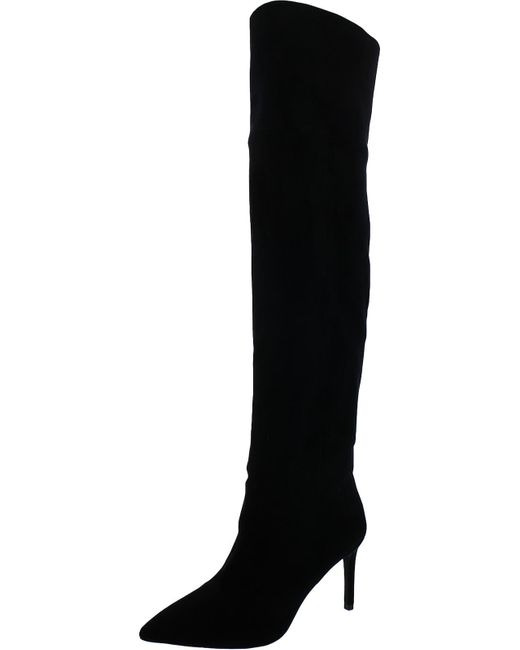 Veronica Beard Black Lisa Otk Suede Pointed Toe Over-the-knee Boots