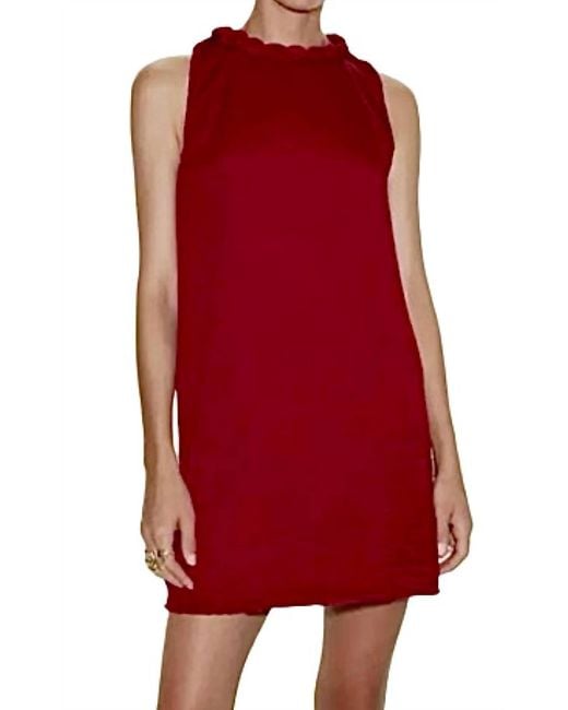 Naked Zebra Neckline Accent Mini Shift Dress in Red | Lyst
