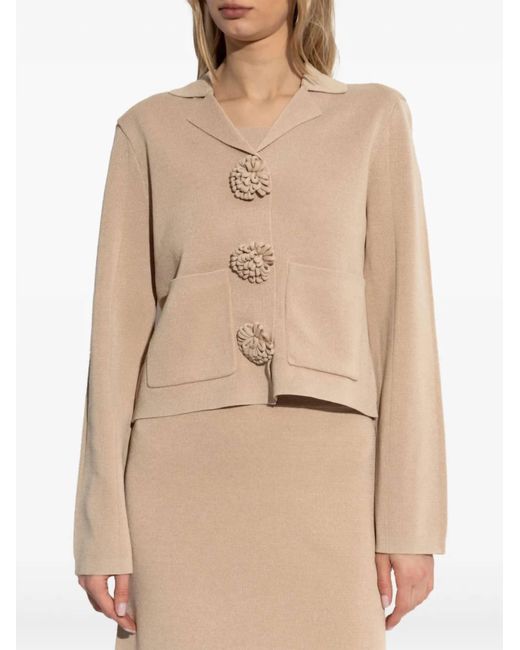 By Malene Birger Natural Floral-Appliqué Cardigan